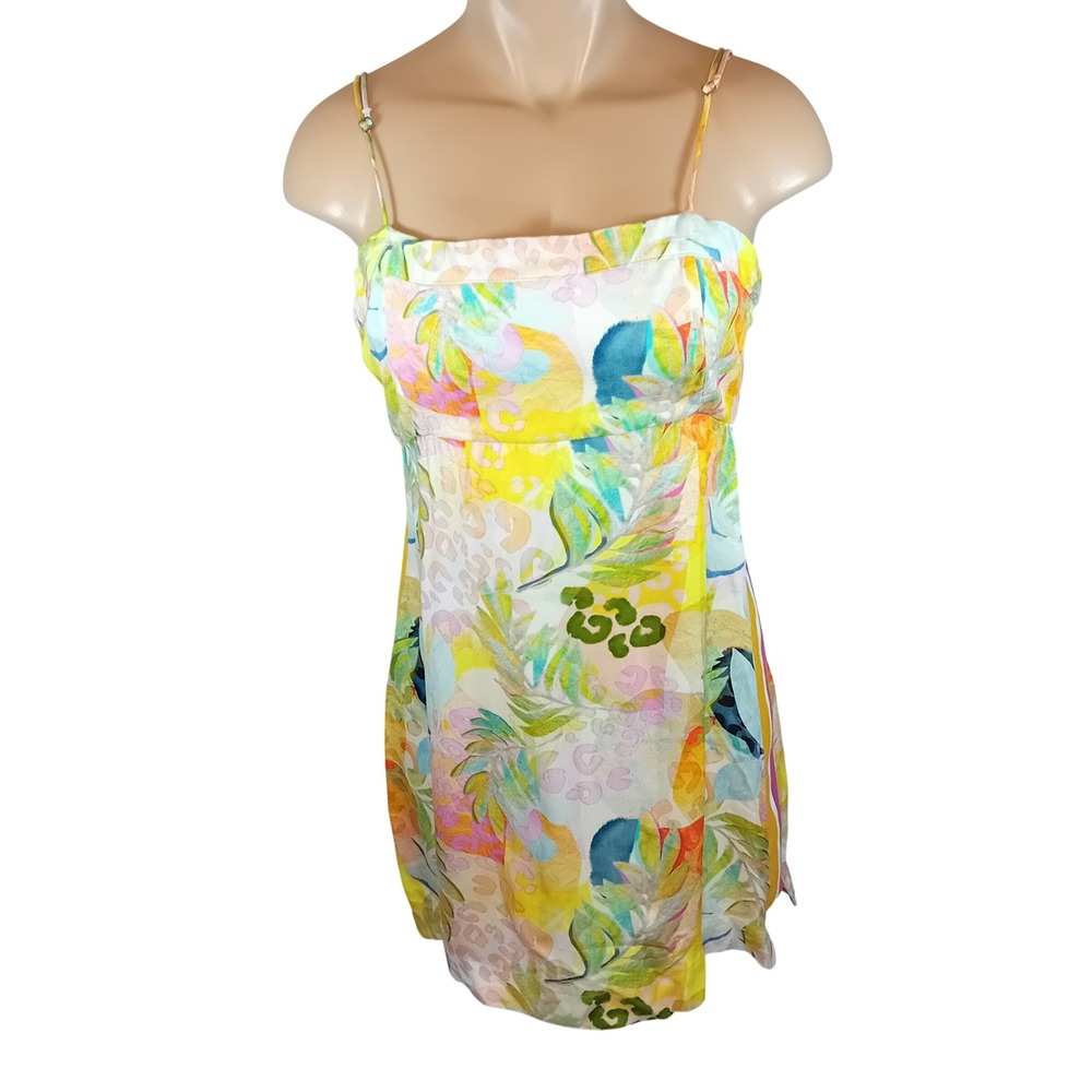 Love, Dress‎ Tropical Animal Print Floral Cut Out Dress Maximalist Resortwear M